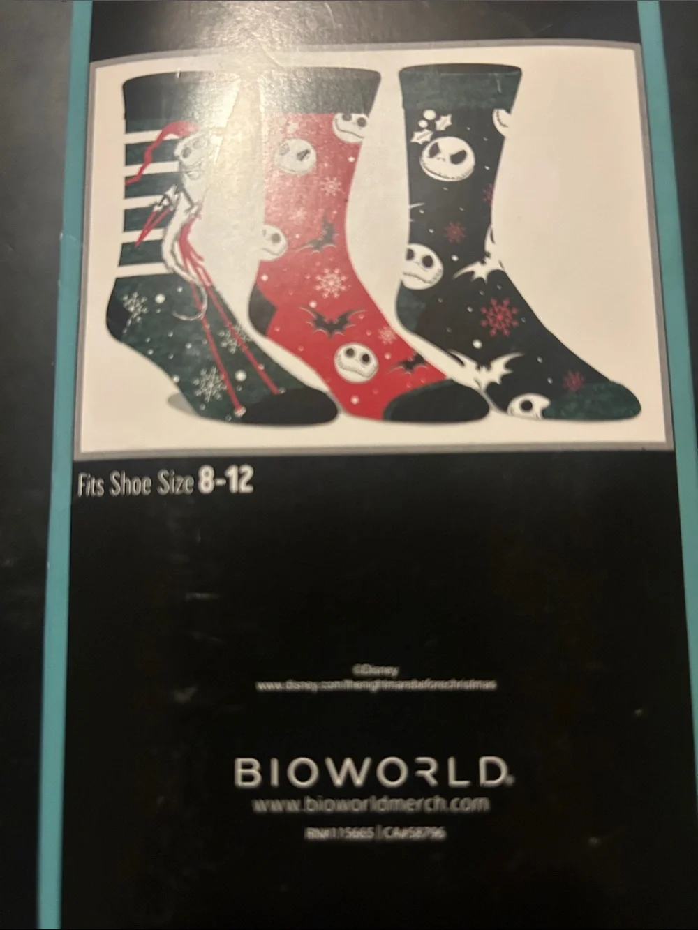 Bioworld Men's Themed Crew Socks - Black, Red, Green, White